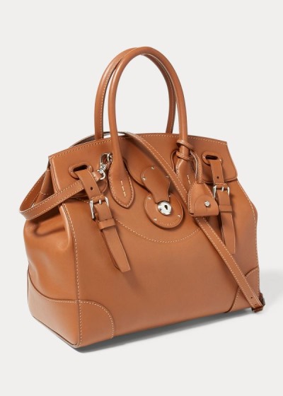 Bolsos De Mano Ralph Lauren Mujer Dorados - Nappa Leather Soft Ricky 33 - QAHRZ0865